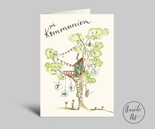 Kommunionskarte | Baumhaus | Klappkarte zur Kommunion
