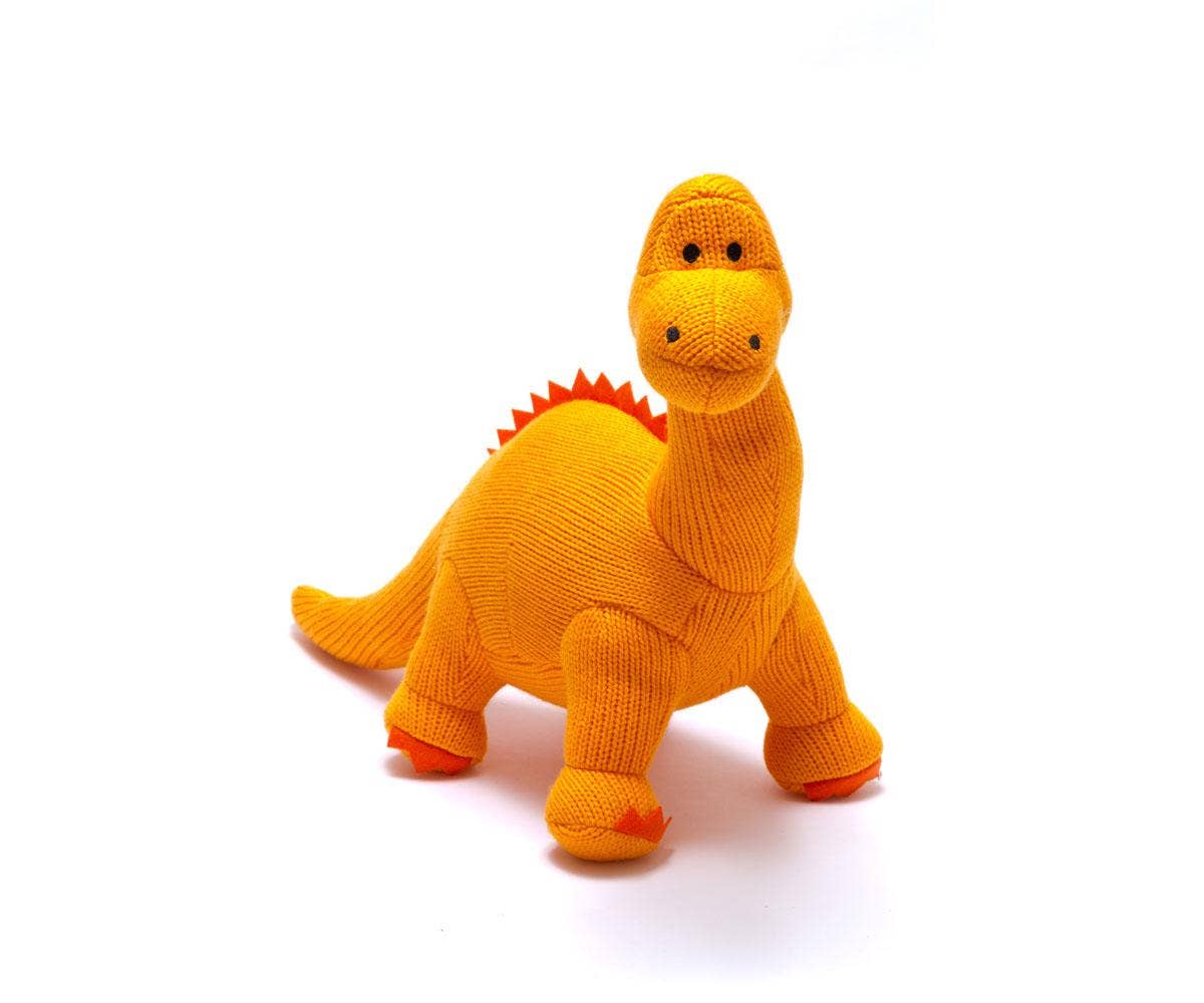 Dino Kuschel Rassel – Diplodocus in Orange