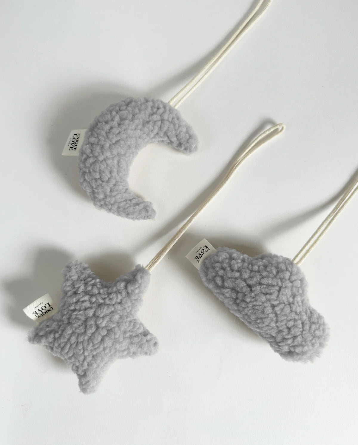 SPIELBOGEN SET FÜR WIEGENGESTELL / BABYKORB - LOVE YOU TO THE MOON AND BACK | WEISS & GRAU