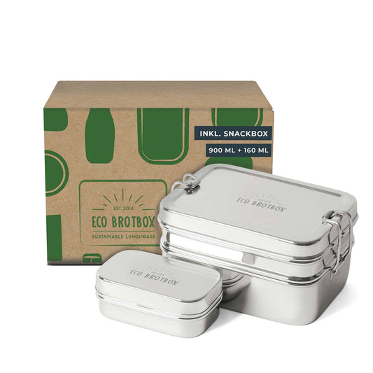 Dabba Magic – Doppeldecker Lunchbox aus Edelstahl mit Snackbox