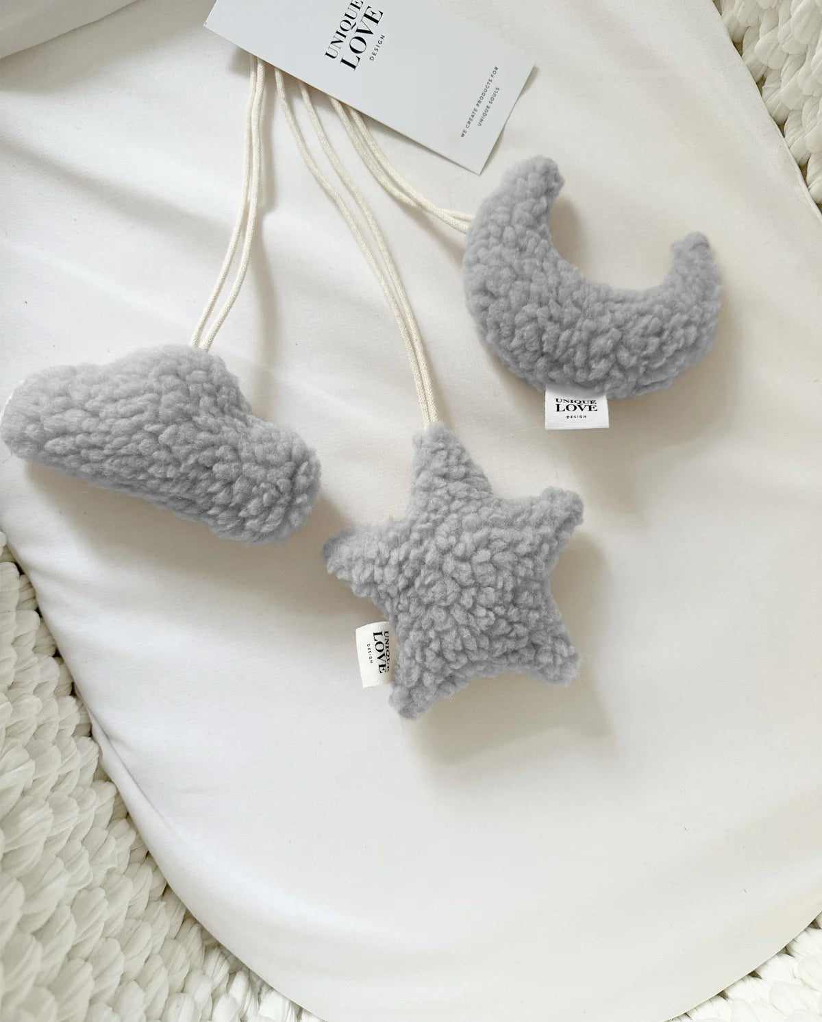 SPIELBOGEN SET FÜR WIEGENGESTELL / BABYKORB-LOVE YOU TO THE MOON AND BACK | NATUR & GRAU