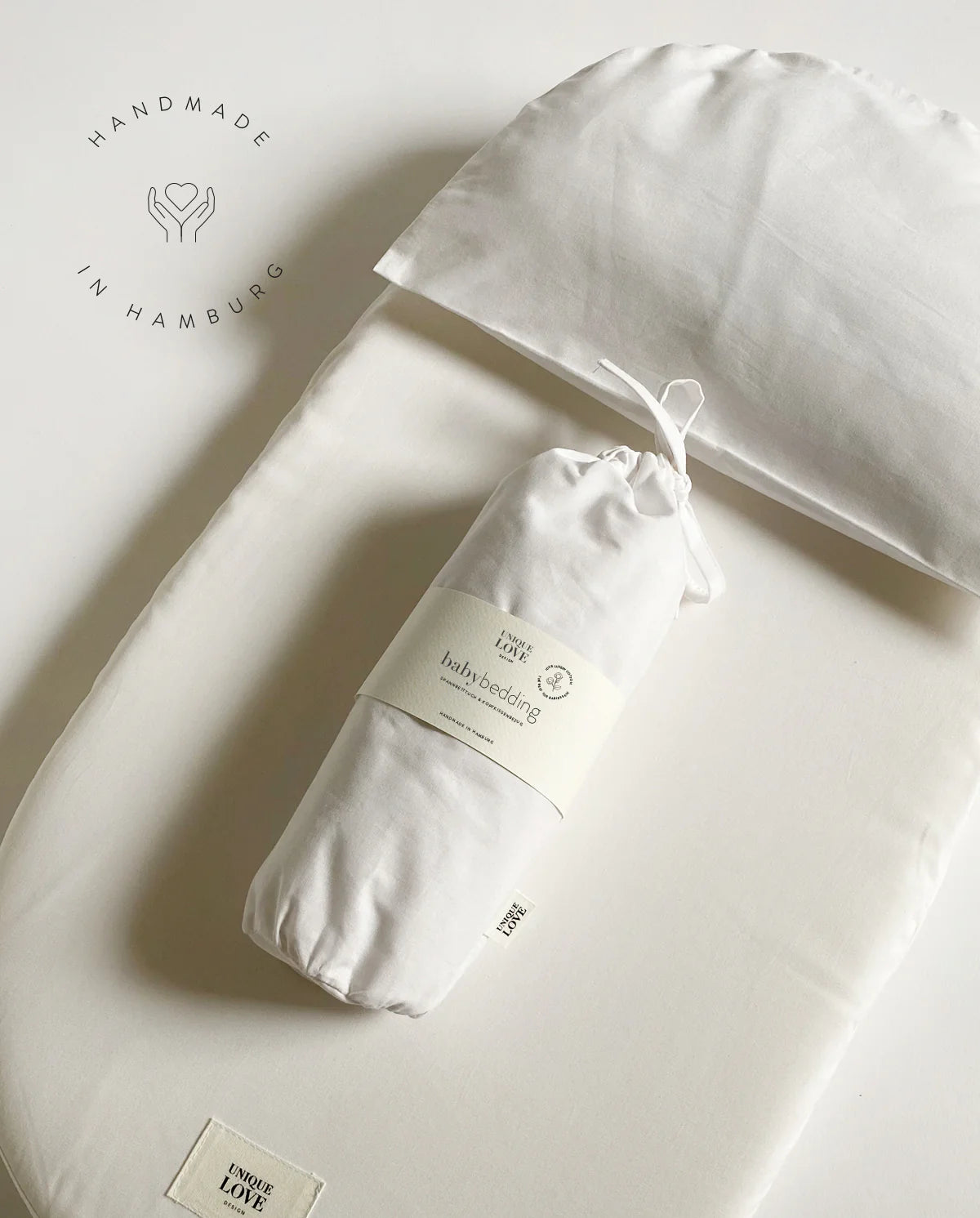BETTWÄSCHE - SET FÜR BABYKORB -PURE WHITE