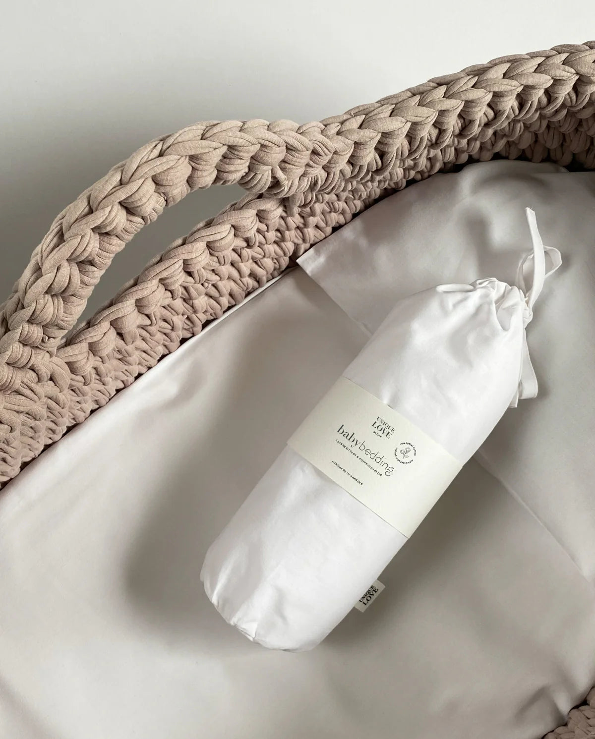 BETTWÄSCHE - SET FÜR BABYKORB -PURE WHITE