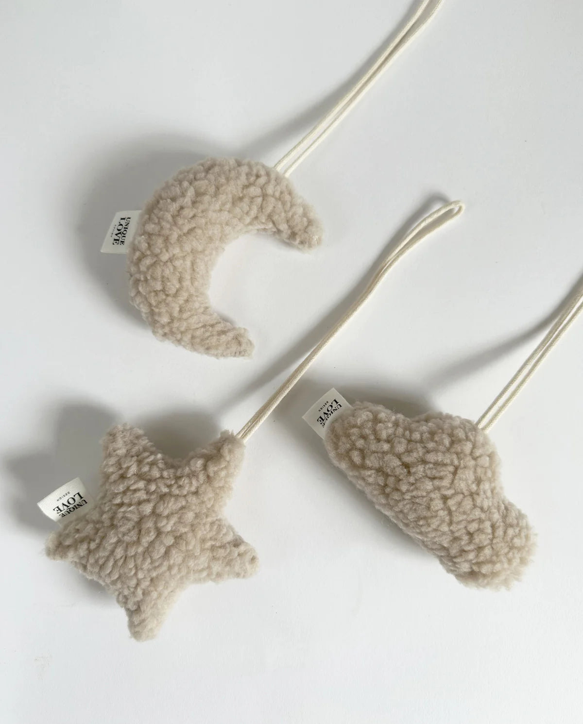 SPIELBOGEN SET FÜR WIEGENGESTELL / BABYKORB -LOVE YOU TO THE MOON AND BACK-NATURAL & SOFT SAND