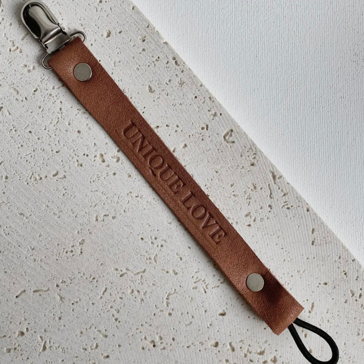 Schnullerband Leder