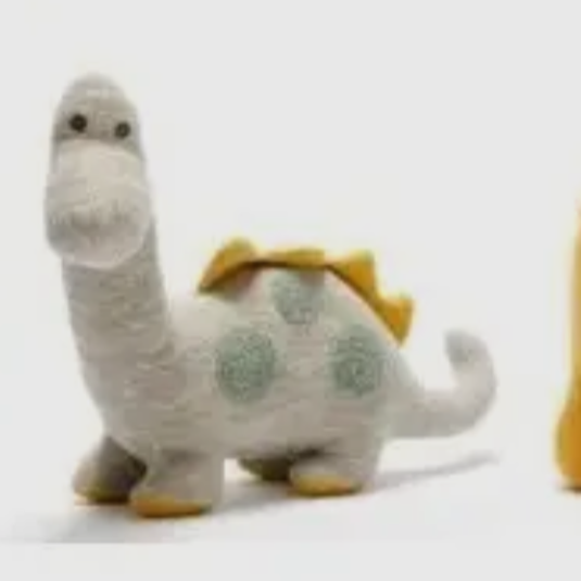 Diplodocus Grau, großes Dinosaurier Plüschtier aus Bio-Baumwolle