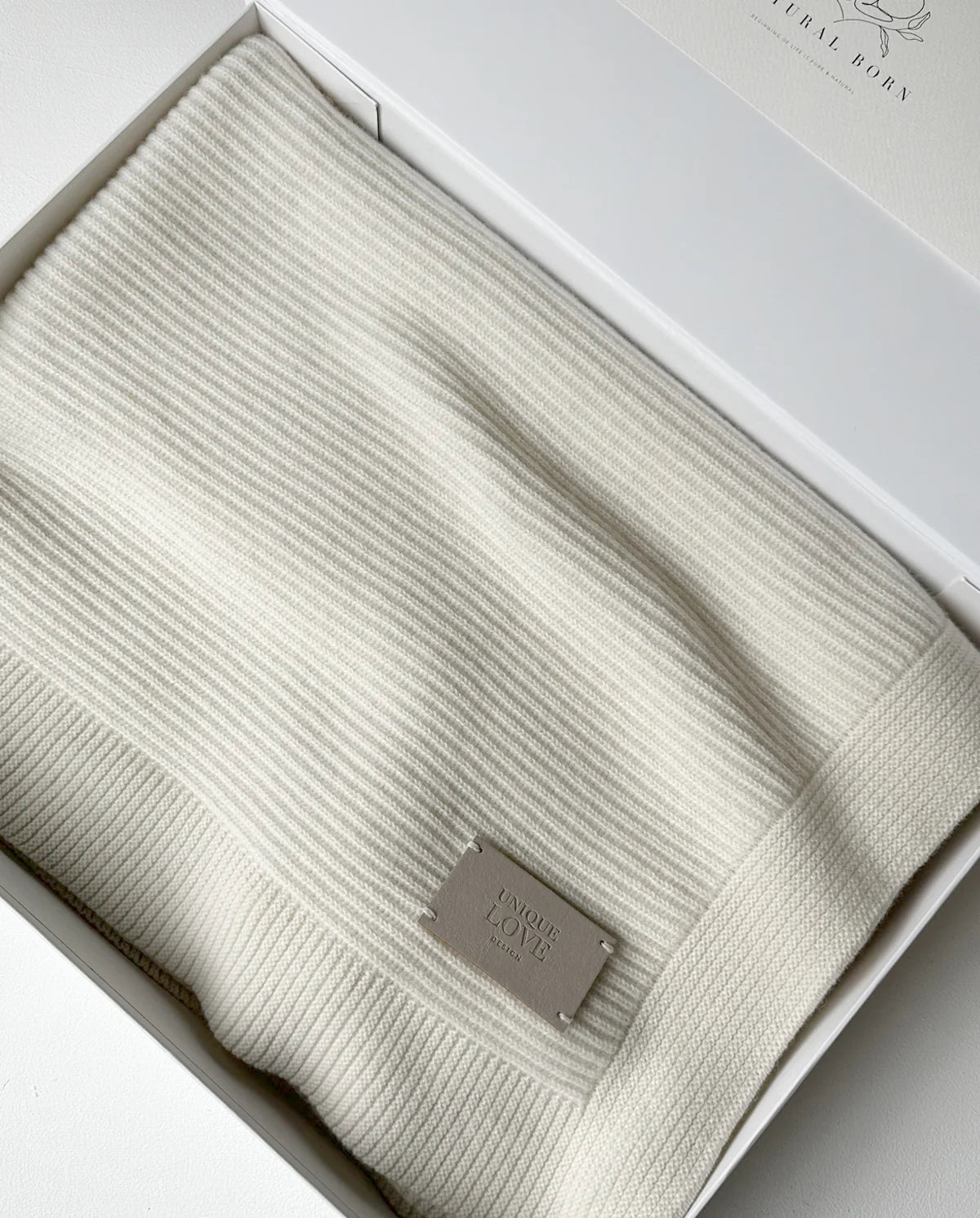 PREMIUM KASCHMIR DECKE - IVORY WHITE GROB