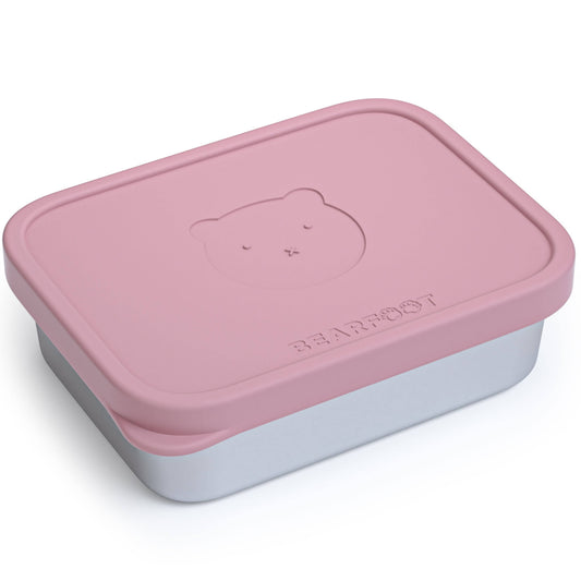 Brotdose Kinder Edelstahl mit Silikoneinsatz - Rosa: 700ml