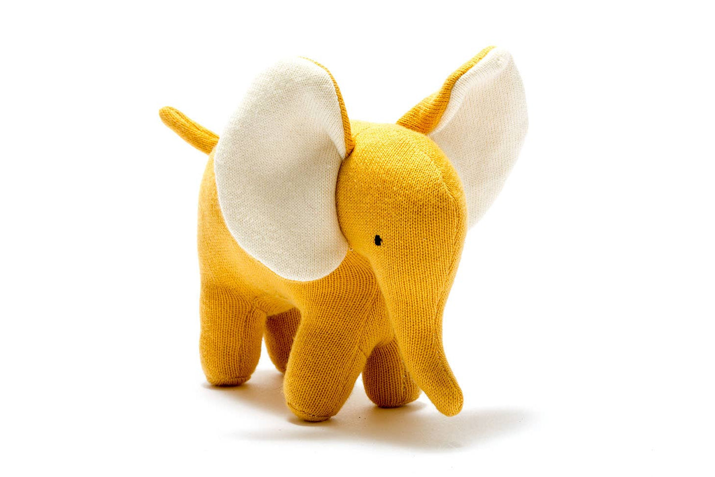 Ellis der Elefant – Kuscheltier aus Bio-Baumwolle in Senfgelb