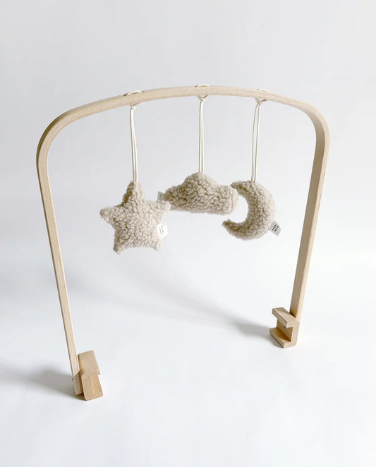 SPIELBOGEN SET FÜR WIEGENGESTELL / BABYKORB -LOVE YOU TO THE MOON AND BACK-NATURAL & SOFT SAND