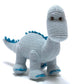 Gestrickte Bio-Baumwoll-Baby-Rassel Diplodocus Dinosaurier in Blau