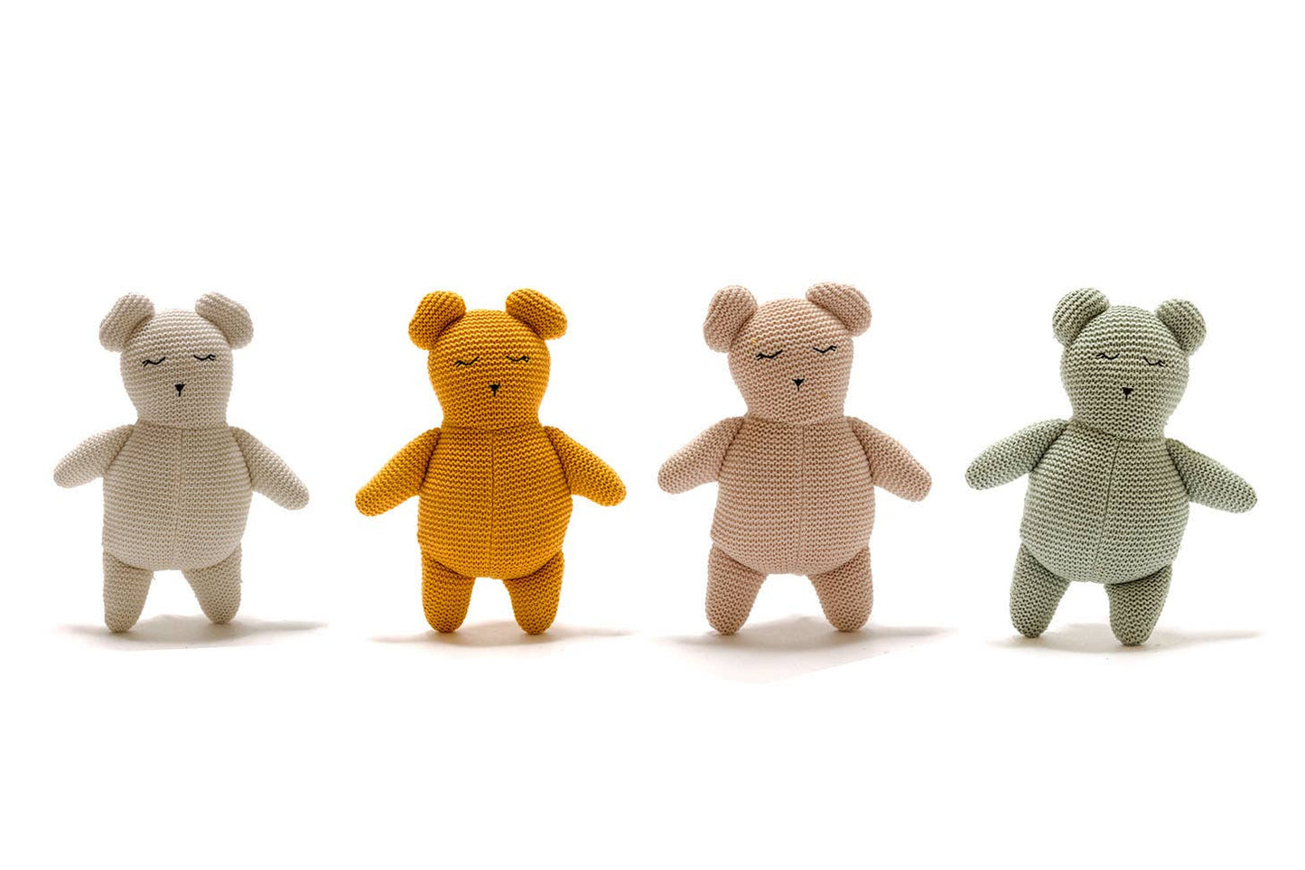 Scandi Teddybär – Gestrickt aus Bio-Baumwolle in Blaugrün