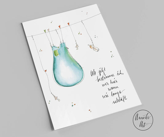 Karte zur Geburt | Ab jetzt bestimme ich | lustige Postkarte