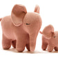 Grobgestricktes kleines Bio-Plüschtier Elefant für Babys, Rosa