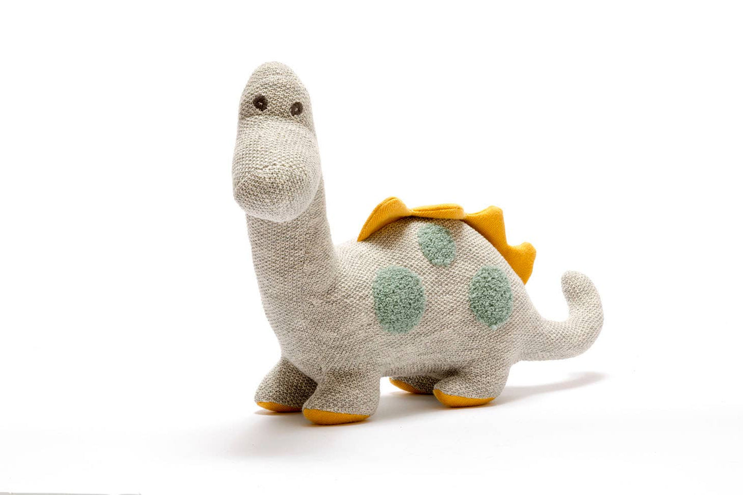 Großer Scandi Diplodocus – Kuscheltier aus Bio-Baumwolle in Grau & Teal