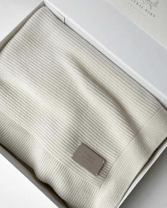 PREMIUM KASCHMIR DECKE - IVORY WHITE GROB
