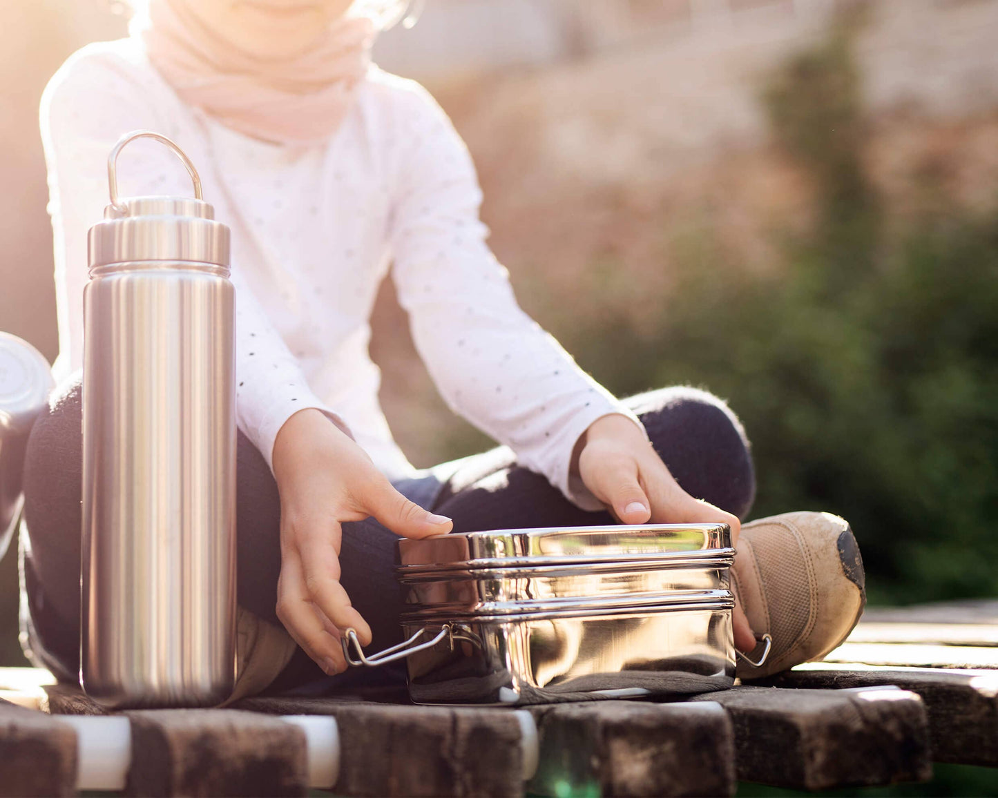 Dabba Magic – Doppeldecker Lunchbox aus Edelstahl mit Snackbox