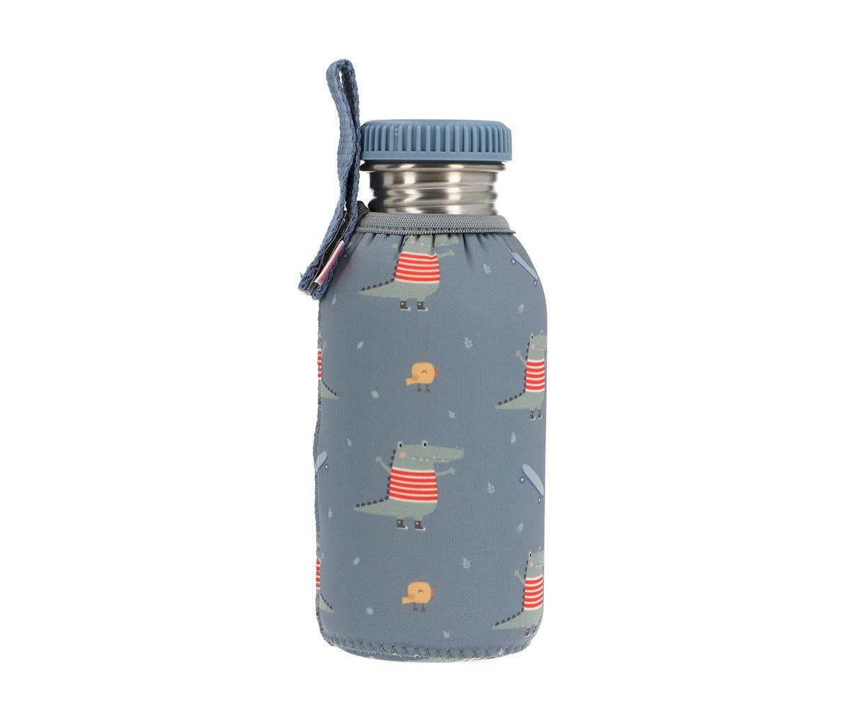 Stahlflasche mit Krokodilhülle 500ml