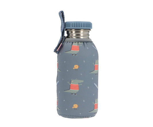 Stahlflasche mit Krokodilhülle 500ml