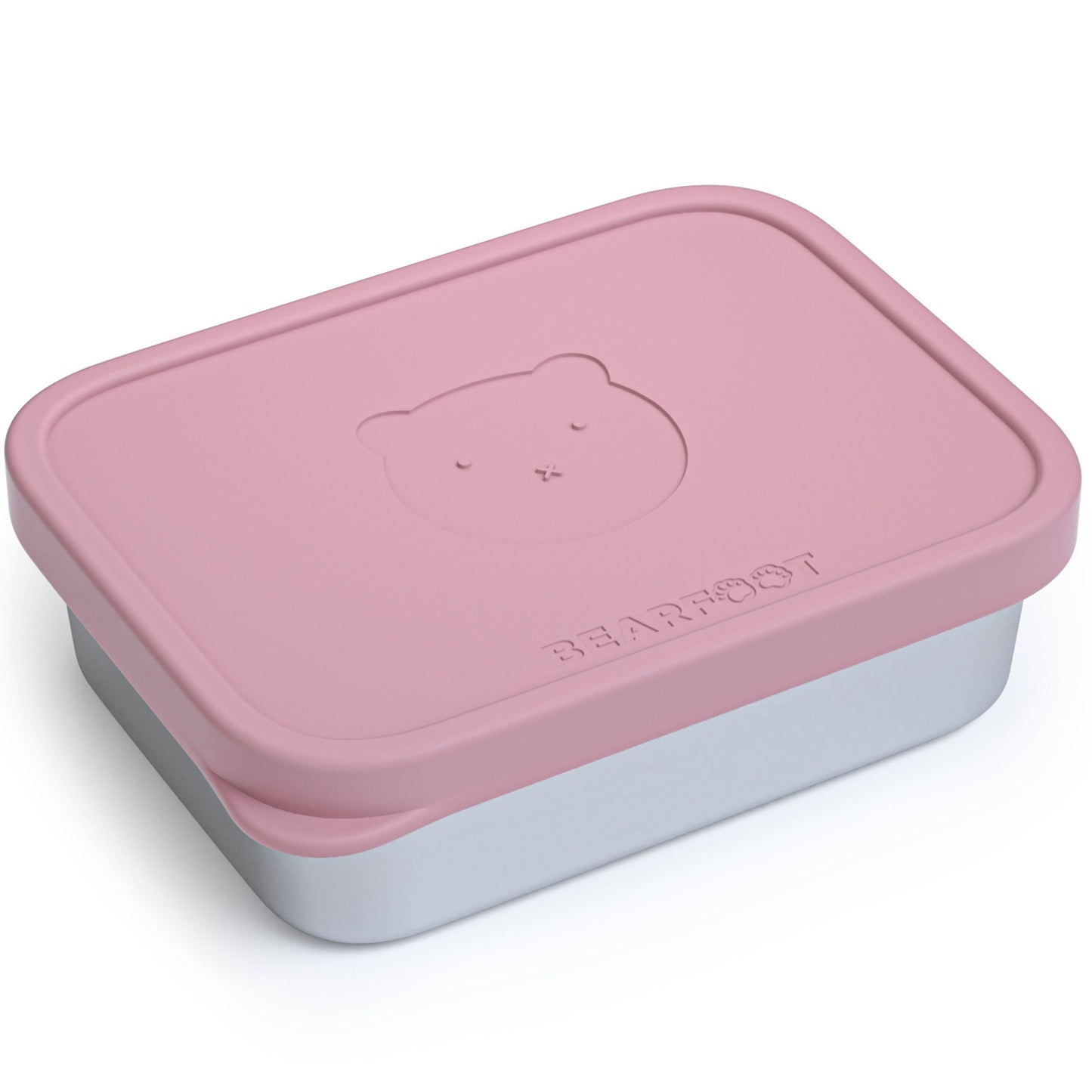 Brotdose Kinder Edelstahl mit Silikoneinsatz - Rosa: 1.200ml