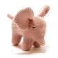 Grobgestricktes kleines Bio-Plüschtier Elefant für Babys, Rosa